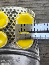Load image into Gallery viewer, Authentic Vintage Yellow and White Glass Buttons - Card of 4 - 20mm or 3/4 Inch
