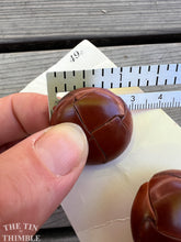 Load image into Gallery viewer, Vintage Brown Leather Buttons - Card of Two - 29mm or 1 1/8 Inch
