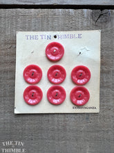 Load image into Gallery viewer, Vintage Pink Plastic Buttons - Card of 7 - 22mm (7/8 inch)
