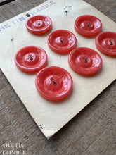Load image into Gallery viewer, Vintage Pink Plastic Buttons - Card of 7 - 22mm (7/8 inch)
