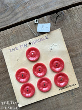 Load image into Gallery viewer, Vintage Pink Plastic Buttons - Card of 7 - 22mm (7/8 inch)
