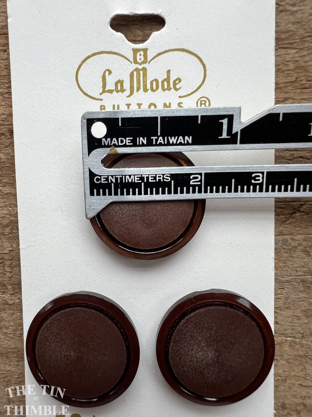 Vintage Brown Plastic Buttons - Several Sizes Available - Some on Original La Mode Brand Card