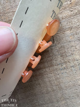 Load image into Gallery viewer, Vintage Peach Plastic Buttons - Card of 12 - 11mm (3/8 inch) - Small Cardigan Buttons for Sweaters
