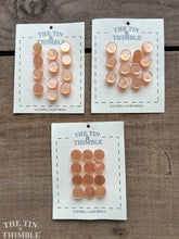 Load image into Gallery viewer, Vintage Peach Plastic Buttons - Card of 12 - 11mm (3/8 inch) - Small Cardigan Buttons for Sweaters
