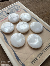 Load image into Gallery viewer, Vintage Mother of Pearl Shank Shell Buttons - Card of 7 - 19mm (3/4 inch)
