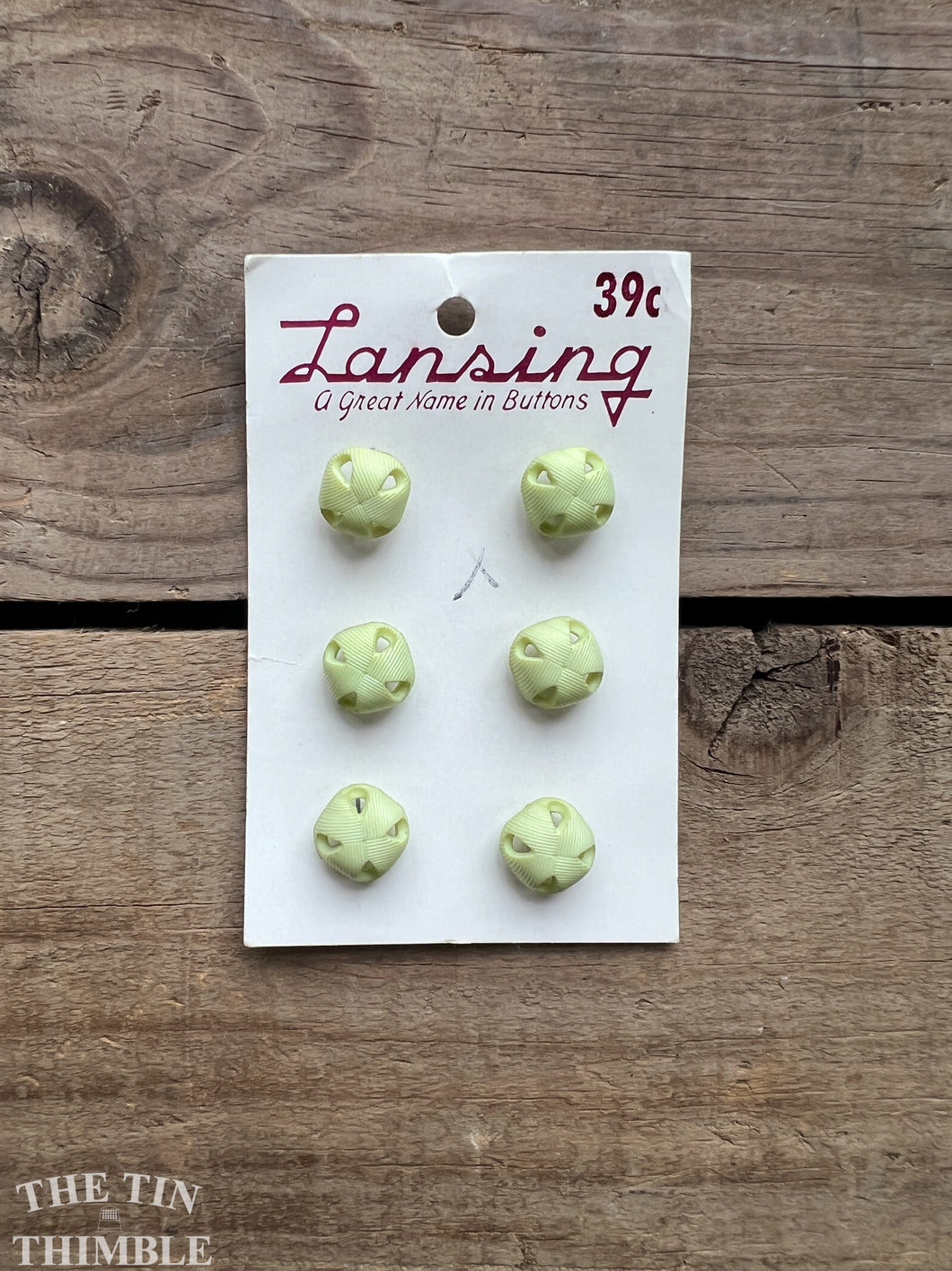 Vintage 'Lansing' Brand Plastic Button - Light Green Bun Button - 13mm (3/8 Inch)