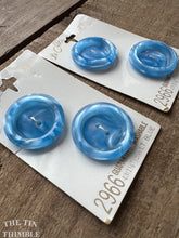 Load image into Gallery viewer, Vintage Light Blue Mottled Blue and White Plastic Buttons - 28mm (1 1/8 Inch)
