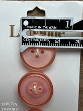 Load image into Gallery viewer, Vintage 'La Mode' Peach Plastic Buttons - Set of 2 - 20mm (3/4 Inch) - On Original Card

