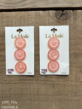 Load image into Gallery viewer, Vintage 'La Mode' Peach Plastic Buttons - Set of 2 - 20mm (3/4 Inch) - On Original Card
