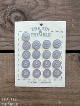 Load image into Gallery viewer, Vintage Pale Blue Gray Plastic Shirt Buttons - 11mm (1/2 Inch) - Set of 17 -  Smooth Classic Plastic 4-Hole Buttons
