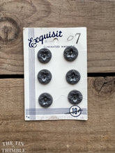 Load image into Gallery viewer, Vintage "Exquisit" Brand Gray Plastic Buttons - 15mm (5/8 Inch) - Set of 6 - Star Buttons

