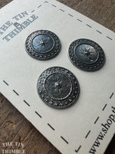 Load image into Gallery viewer, Vintage Norwegian Pewter Buttons - Scandinavian Silver Button for Sweaters and Knitwear - Set of 3
