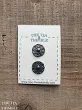 Load image into Gallery viewer, Vintage Norwegian Pewter Buttons - Scandinavian Silver Buttons for Sweaters and Knitwear - Set of 2
