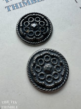 Load image into Gallery viewer, Norwegian Pewter Buttons - Vintage Scandinavian Silver Buttons for Sweaters and Knitwear - 20mm
