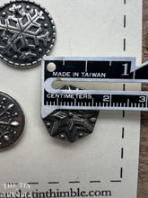 Load image into Gallery viewer, Norwegian Pewter Buttons - Vintage Scandinavian Silver Buttons for Sweaters and Knitwear - 20mm
