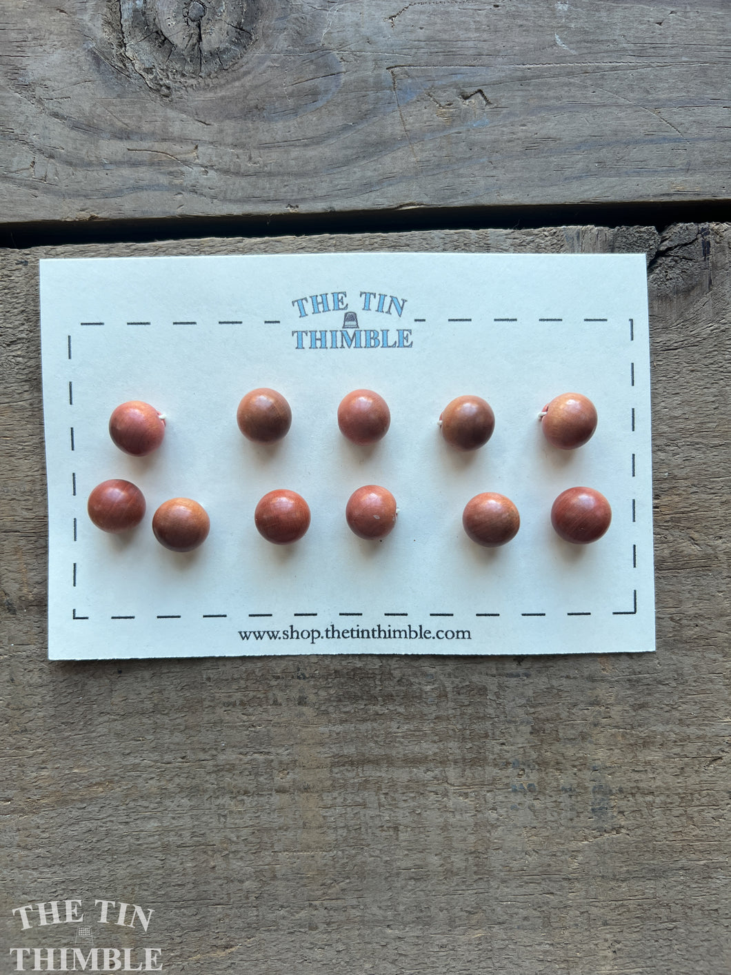 Vintage Wood Ball Buttons - Set of 11 Small Wood Buttons - 13mm (1/2 Inch)