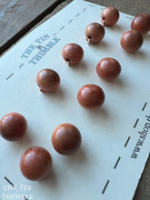 Load image into Gallery viewer, Vintage Wood Ball Buttons - Set of 11 Small Wood Buttons - 13mm (1/2 Inch)
