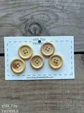 Load image into Gallery viewer, Vintage Wood Buttons - Set of 5 Classic Wood Buttons - 23mm (1 1/8 Inch)
