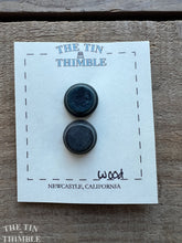Load image into Gallery viewer, Vintage Wood Blue Dyed Buttons - Set of 2 Wood Buttons - 18mm (3/4Inch)
