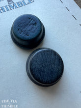 Load image into Gallery viewer, Vintage Wood Blue Dyed Buttons - Set of 2 Wood Buttons - 18mm (3/4Inch)
