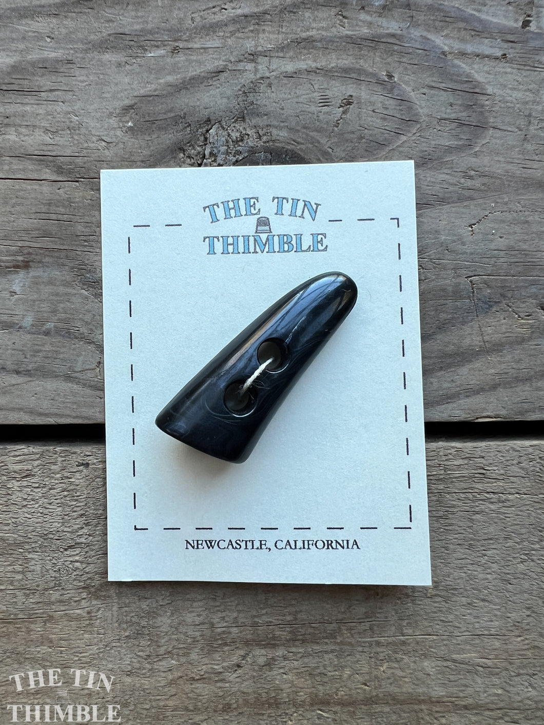 Vintage Large Toggle Closure - Single - 50mm (2 Inches) x 20mm - Black Plastic