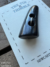 Load image into Gallery viewer, Vintage Large Toggle Closure - Single - 50mm (2 Inches) x 20mm - Black Plastic
