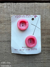 Load image into Gallery viewer, Vintage Buttons - Pink Plastic Buttons - Card of Two - 18mm or 22mm
