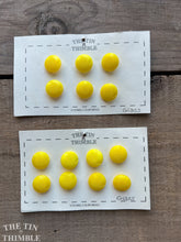 Load image into Gallery viewer, Authentic Vintage Bright Yellow Glass Buttons - Card of 6 or 8 - 18mm (3/4 Inch) (Copy)
