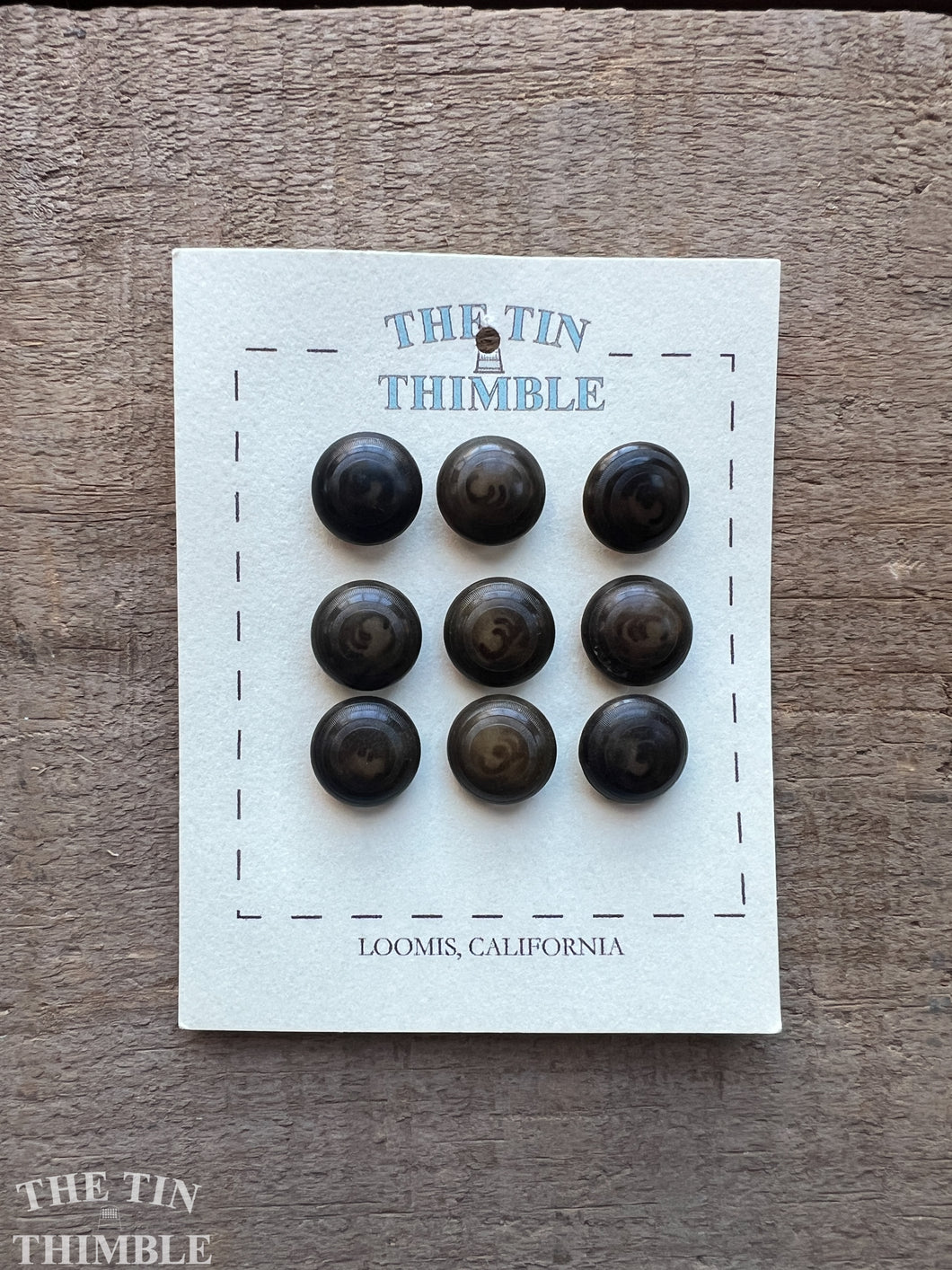 Authentic Vintage Tagua Buttons - Card of 9 - 13mm (1/2 Inch)