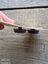 Load image into Gallery viewer, Vintage Plastic Satin Purple Buttons - Card of 2 - La Mode Mid Century Buttons - 21mm (7/8 inch)
