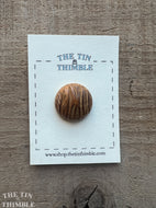 Vintage Carved Wood Button - Natural Wood Button - 28mm (1 1/8 Inch)