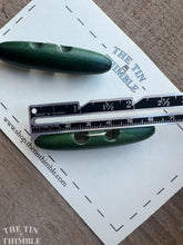 Load image into Gallery viewer, Vintage Wood Toggle Closure - Set of 2 Green Wood Toggles - 65mm (2 1/2 Inch)
