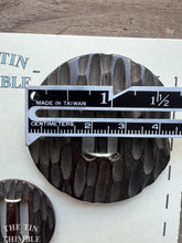 Load image into Gallery viewer, Vintage Wood Carved Buttons - Set of 3 Wood Buttons - 50mm (1 7/8 Inch) &amp; 30mm (1 1/4 Inch)
