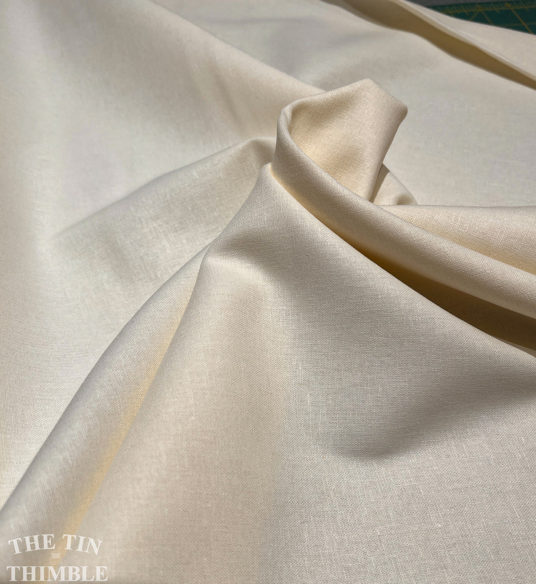 55% Linen 45 Cotton Fabric by the Yard / Natural Oatmeal Color / 54 Wide
