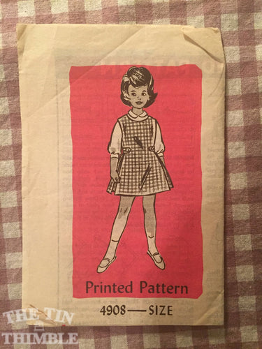Anne Adams Girl's Dress Pattern 4908 Vintage Bust 24