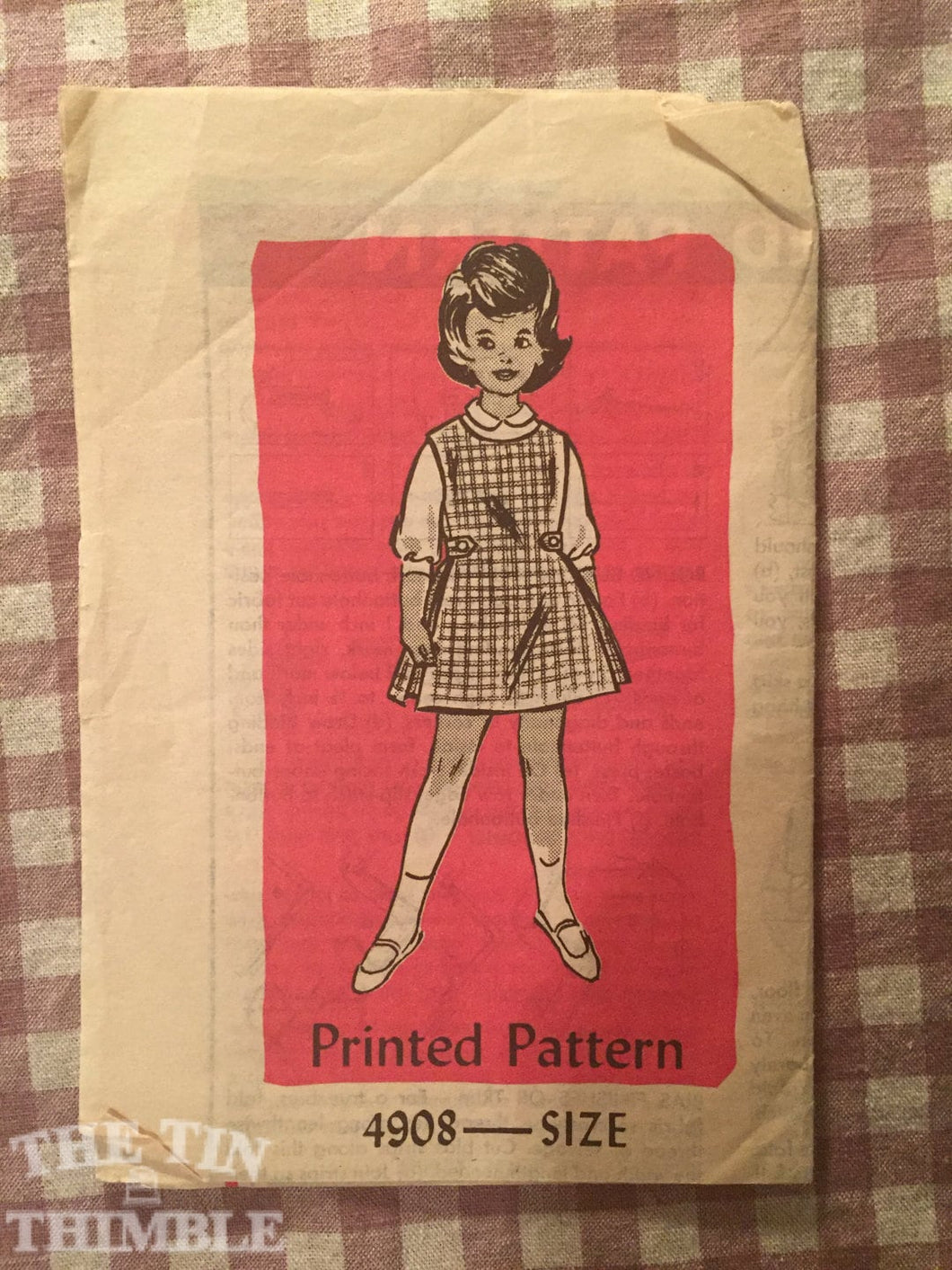 Anne Adams Girl's Dress Pattern 4908 Vintage Bust 24