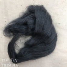 Load image into Gallery viewer, Hand Dyed Tussah Silk / Silk / Silk Fiber / Spinning / Felting / Natural / 1/8 Oz / Silk Roving / Gunmetal
