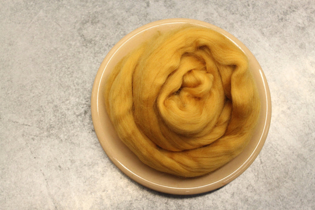 Honey Superfine Merino Wool Roving - 1 oz - Nuno Felting / Wet Felting / Felting Supplies / Yellow Roving / Extra Fine / Superfine Roving