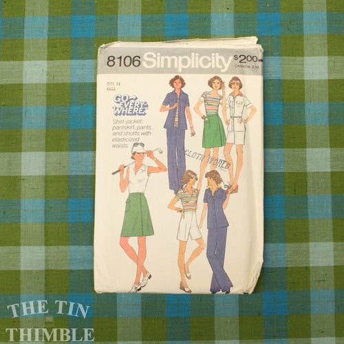 Vintage Sewing Pattern / Women's Tennis Outfit / Skort Pattern / Simplicity 8106 / Bust 36 / Women's Pants Pattern / Shorts / QUICK LIST