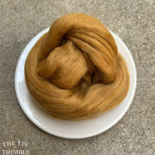 Marrakech Superfine Merino Wool Roving - 1 oz - Nuno Felting / Wet Felting / Felting Supplies / Gold Roving / Extra Fine / Superfine Roving