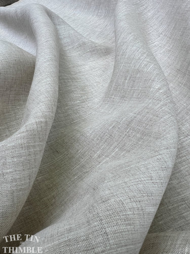 Slub 100% Linen fabric in Cream White - By the Yard - 60