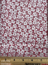 Load image into Gallery viewer, Reproduction Red and White Floral Print Cotton - 43&quot; Wide - Vintage Print Fabric
