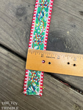 Load image into Gallery viewer, 100% Cotton Vintage Embroidered Trim - Red, Blue, Yellow, Green and White Floral Trim - Sold by the Half Yard
