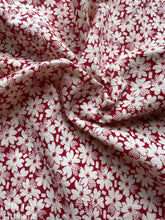 Load image into Gallery viewer, Reproduction Red and White Floral Print Cotton - 43&quot; Wide - Vintage Print Fabric
