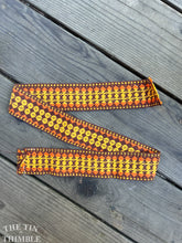 Load image into Gallery viewer, 100% Cotton Vintage Embroidered Trim - Brown, Yellow and Orange - 1 Yard
