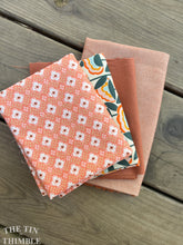 Load image into Gallery viewer, Fabric Scrap Bundle with Vintage and New Fabric Scraps / Terra Cotta Orange Grab Bag for Quilting, Doll Clothes and Crafts / SB300
