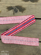 Load image into Gallery viewer, Vintage Embroidered Trim - By the Half Yard - 100% Cotton Authentic Vintage Trim - Red and Blue
