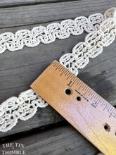 Load image into Gallery viewer, Crocheted Cotton Lace Trim - By the Half Yard - 1&quot; Wide - Vintage Off White
