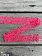 Load image into Gallery viewer, Vintage Lace Trim - By the Half Yard - Pink Nylon Eyelash Lace - 1&quot; Wide
