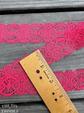 Load image into Gallery viewer, Vintage Lace Trim - By the Half Yard - Pink Nylon Eyelash Lace - 1&quot; Wide
